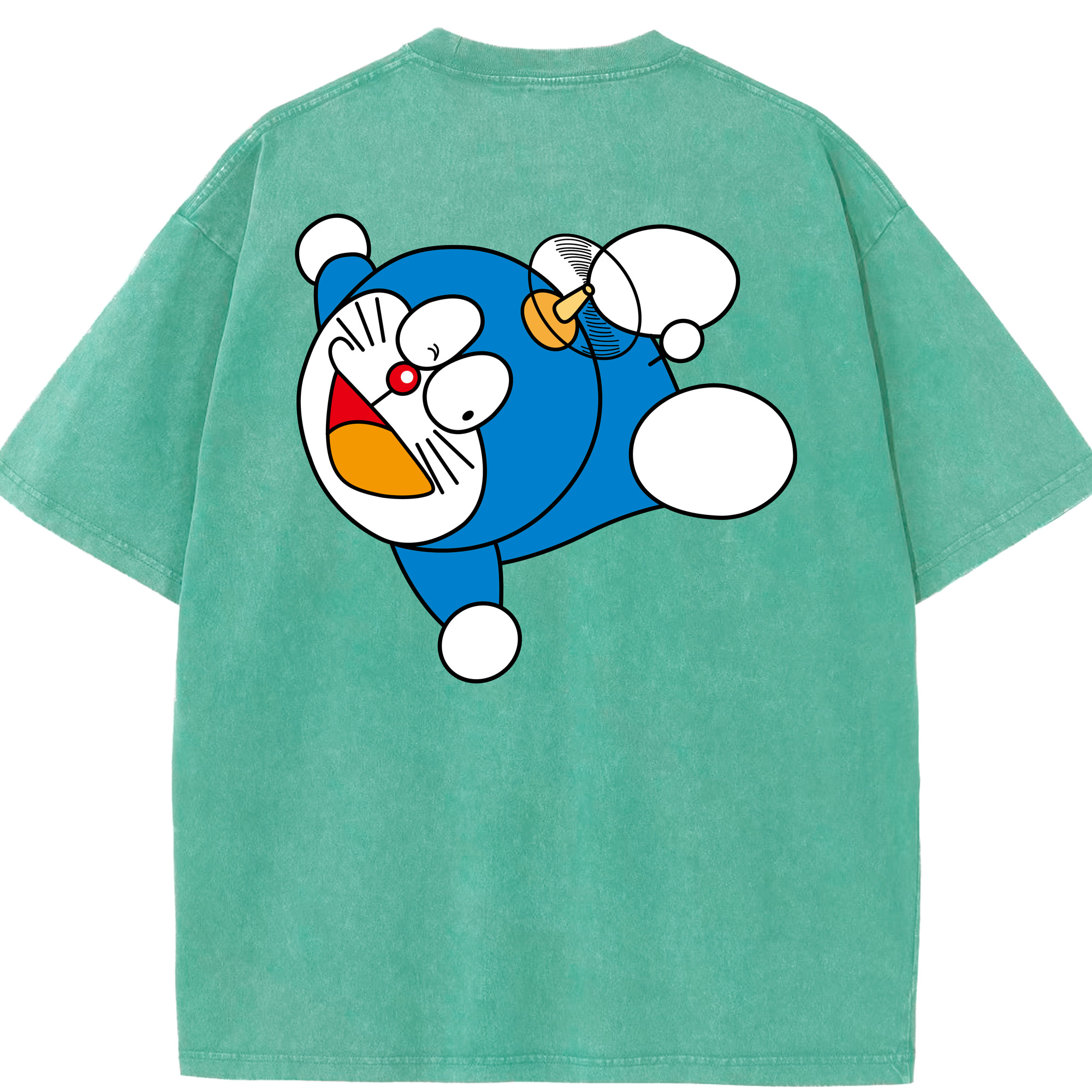 （画像用） ドラえもん Doraemon 綿100% ヴィンテージ風 半袖Tシャツ（背面プリント）